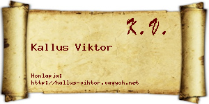 Kallus Viktor névjegykártya